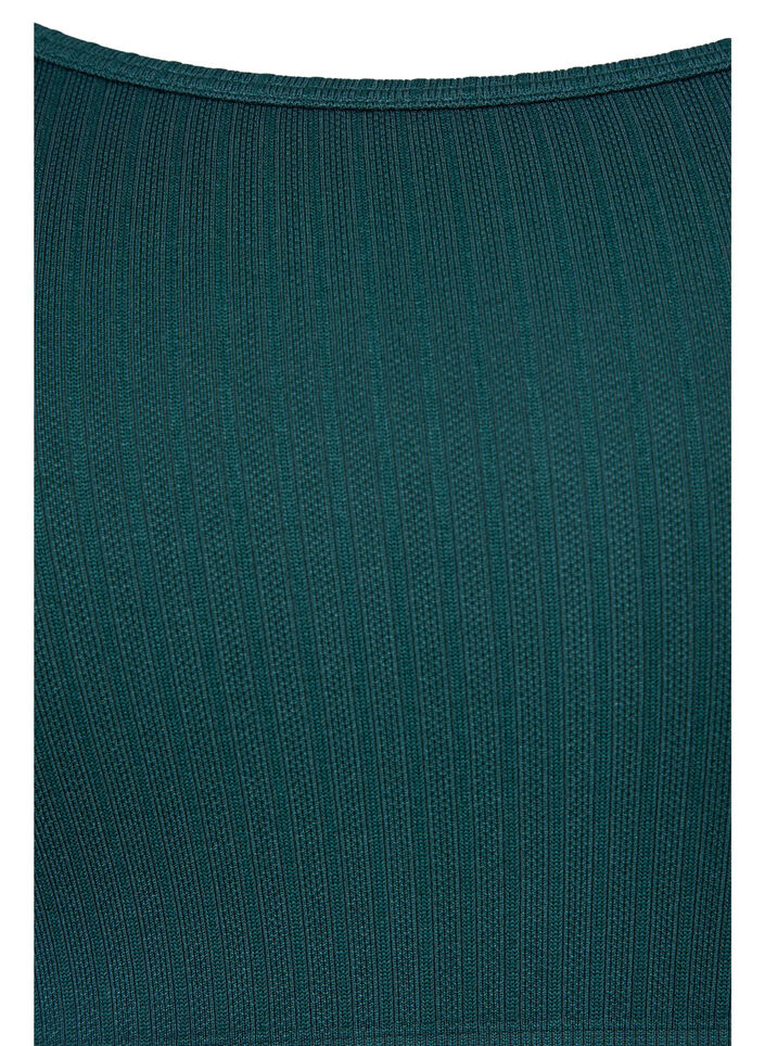 Sømløs sports-BH i ribbet materiale, Pine Grove, Packshot image number 2
