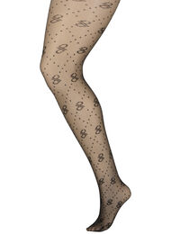 Tights med mønster i 25 denier, Black