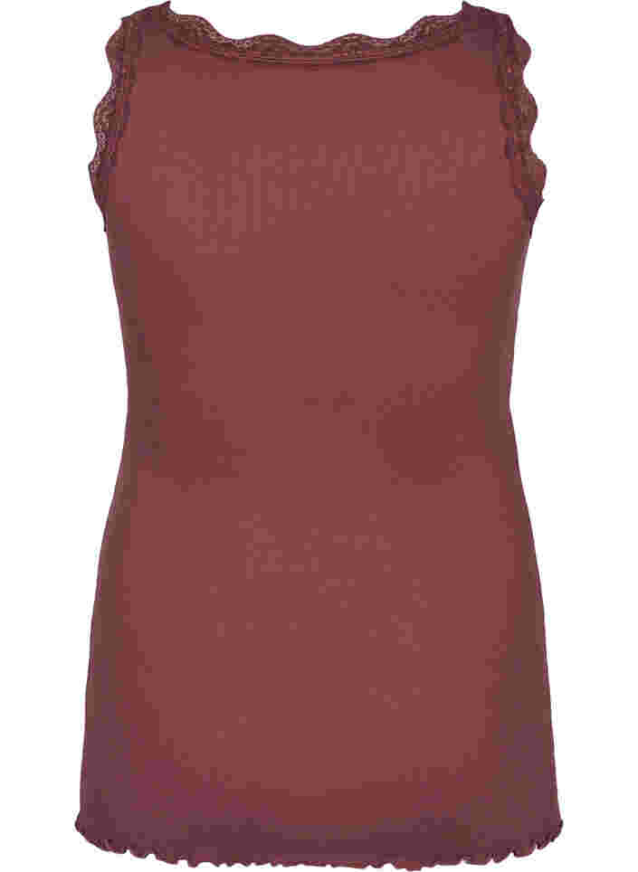 Topp med blondekant, Rose Brown, Packshot image number 1