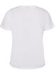 Bomulls T-skjorte med trykk foran, Hvit, Packshot image number 1