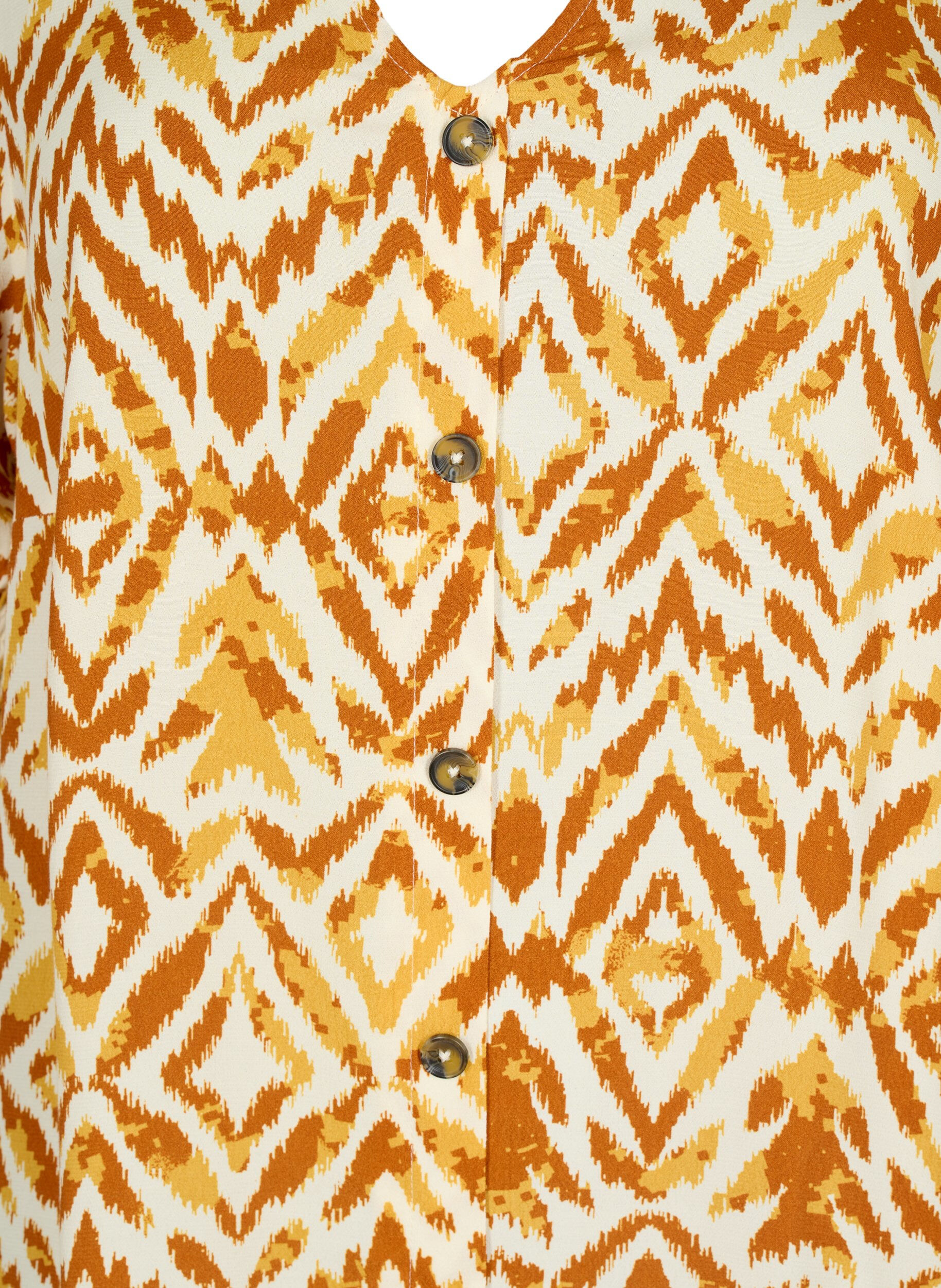 ZizziBluse i viskoe med knapper, Amber Green Tribe, Packshot image number 2