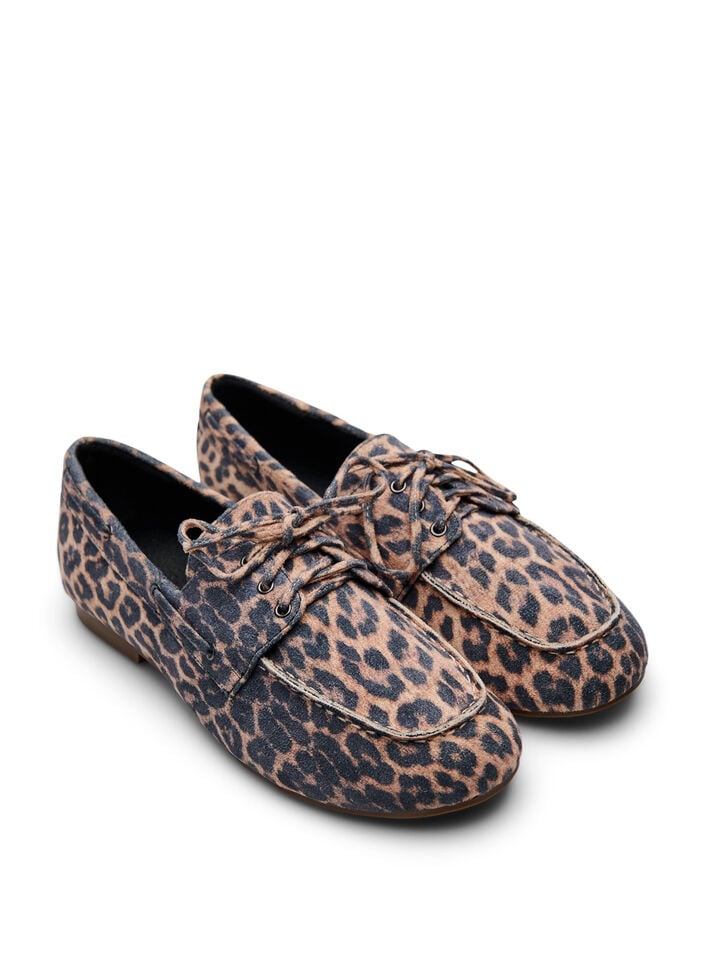 Mokasiner i imitert semsket skinn, Beige, Packshot image number 1