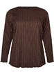 Jerseybluse med en b&oslash;lget tekstur, Brun, Packshot image number 0