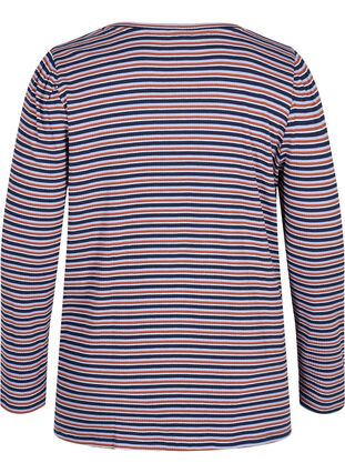 Stripete genser med lange ermer, Mahogany/Navy Stripe, Packshot image number 1