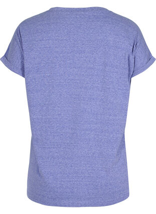 Melert T-skjorte i bomull, Dazzling Blue Mel, Packshot image number 1