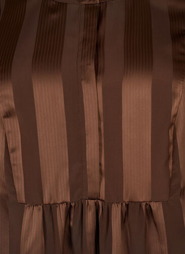 A-lineskåret kjole med striper og halvlange ermer, Chestnut, Packshot image number 2