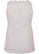 Ribbet topp med blondedetalj, Gr&aring;, Packshot image number 1