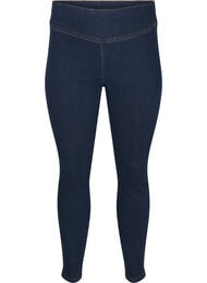 Elastiske jeggings med høy midje, Blå