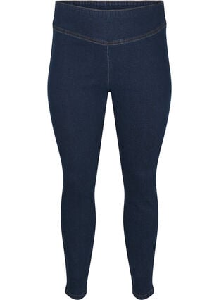 Zizzi Elastiske jeggings med høy midje, Blå, Packshot image number 0
