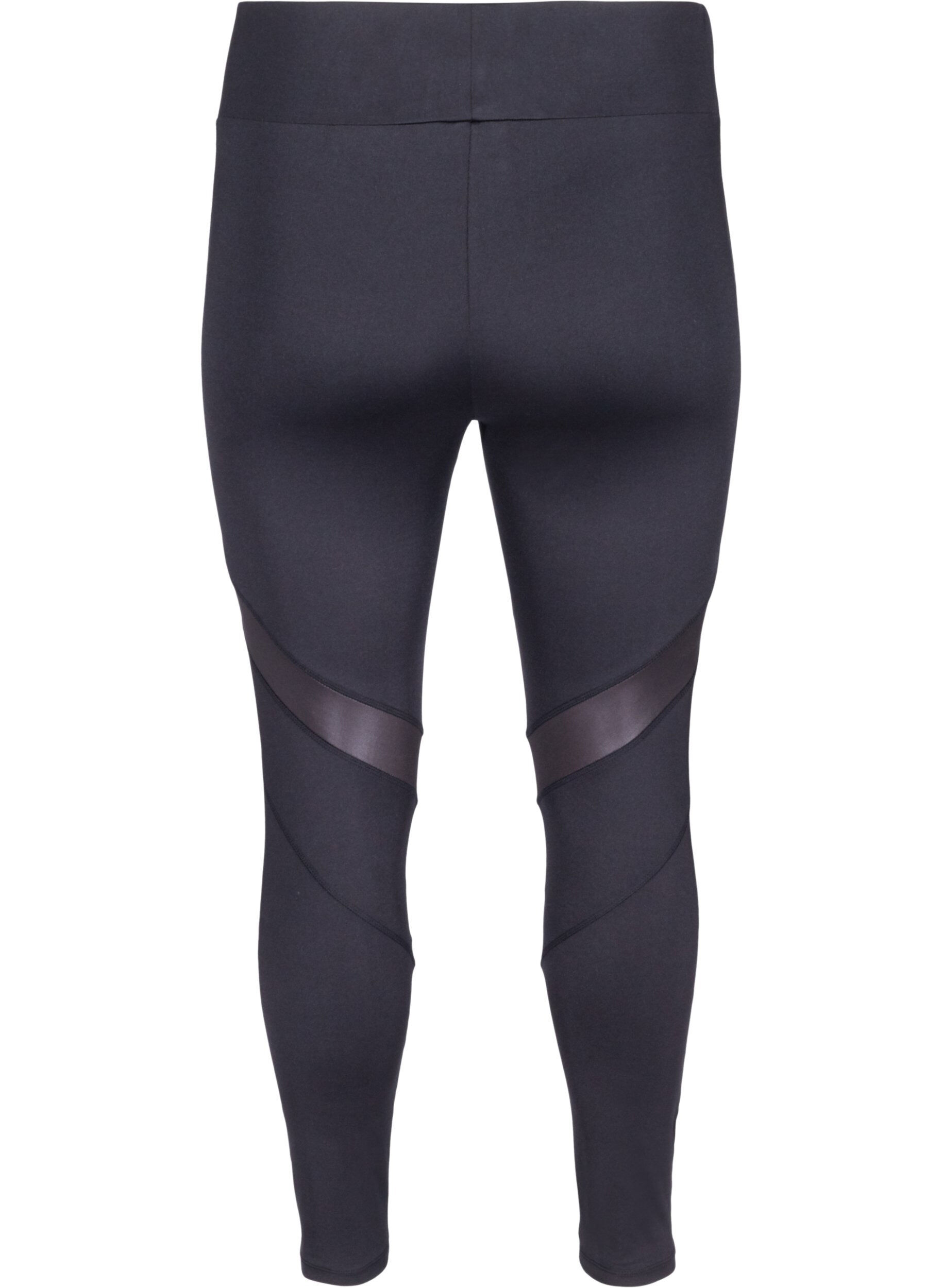 Zizzi Cropped treningstights med mesh, Black, Packshot image number 1