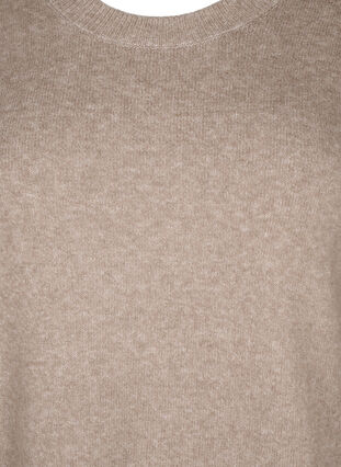 Zizzi Strikket kjole med rund hals og splitt, Desert Taupe Mel., Packshot image number 2