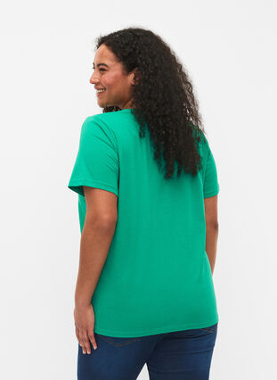 Kortermet T-skjorte med V-hals, Simply Green, Model image number 1