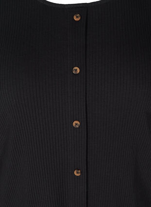 Bluse med 7/8-ermer og knapper, Black, Packshot image number 2