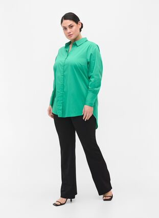Langermet skjorte med høy mansjett, Holly Green, Model image number 2