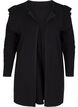 Strikkecardigan med volanger og lommer, Black, Packshot image number 0