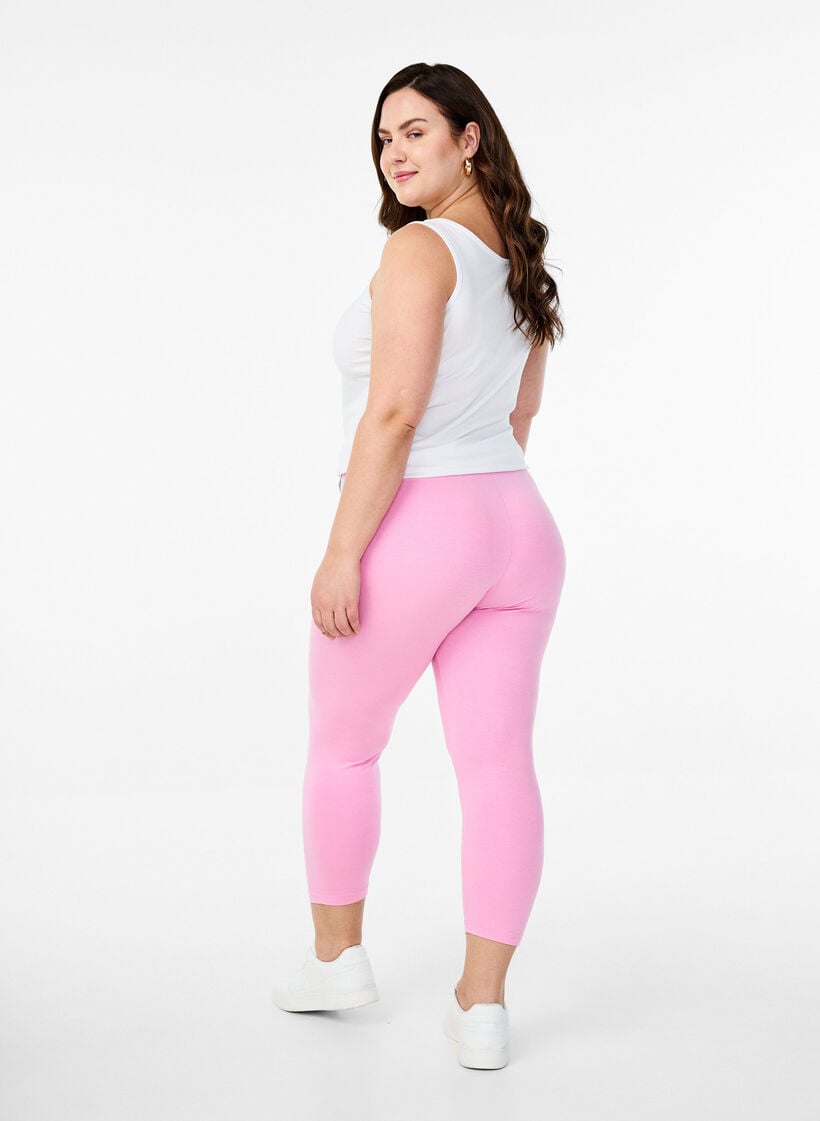 Basis 3/4 leggings i viskose, Rosa, Model image number 2