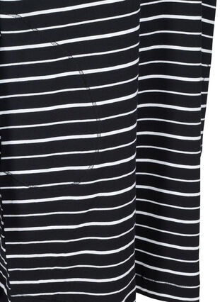 Kortermet bomullskjole med lommer, Black w. stripe, Packshot image number 3