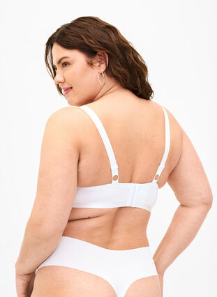 Zizzi Formstøpt BH med mesh, Bright White, Model image number 1