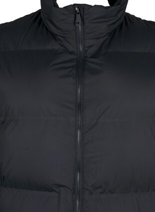 Zizzi Lang vest med lommer og toveis glidelås, Black, Packshot image number 2
