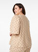 Bluse med løse ermer og v-hals, Beige, Model image number 2