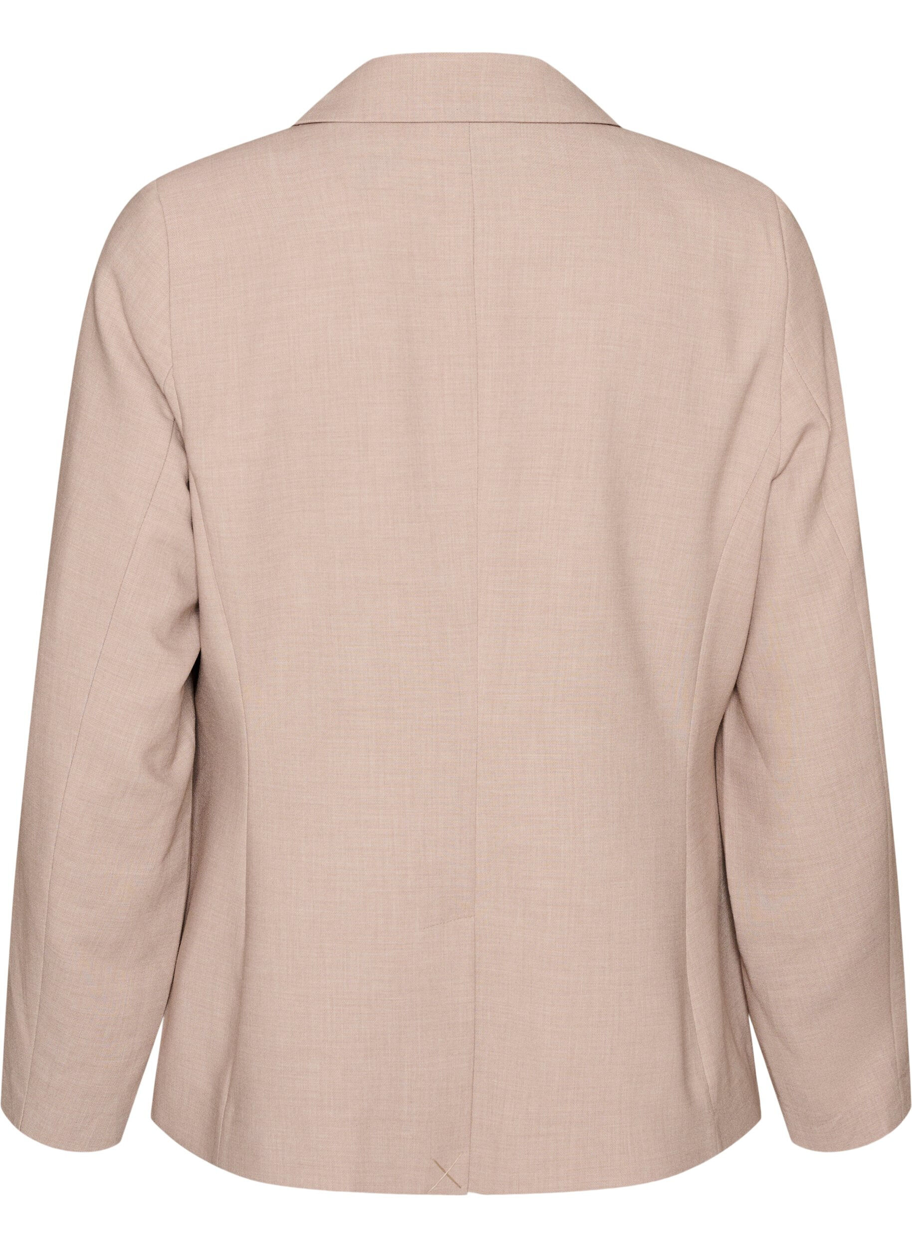 Zizzi Klassisk blazer med enkel knappelukking og lommer, Beige, Packshot image number 1