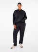 Joggebukse med lommer og høy midje, Svart, Model image number 1