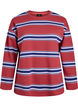 Jerseybluse med brede striper, Rød, Packshot image number 0