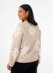 Strikket bluse med blomster, Simply Taupe Comb, Model image number 1