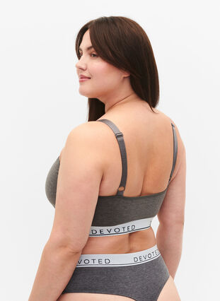 Myk BH med justerbare stropper, Medium Grey Melange, Model image number 1