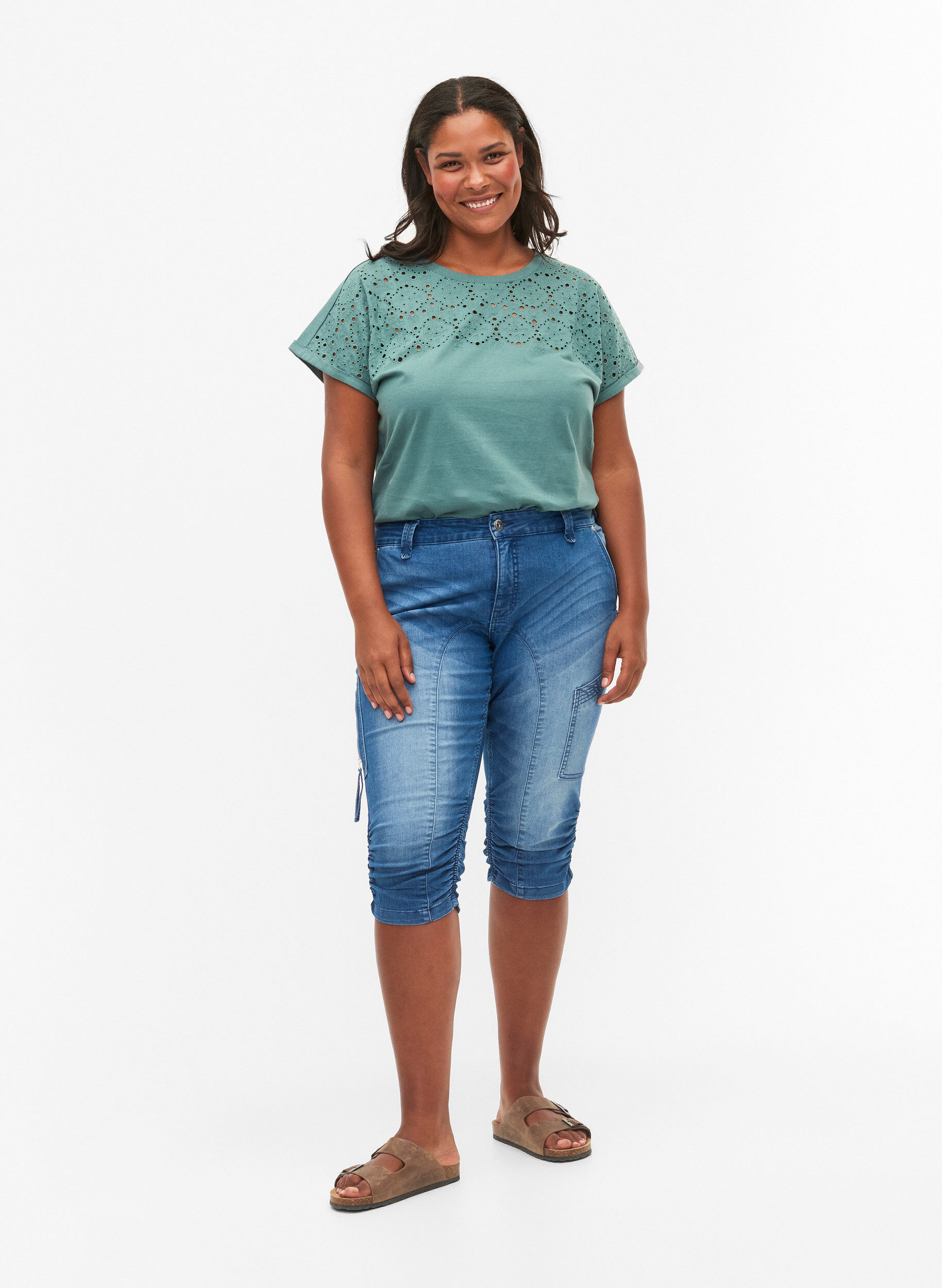 Svarte 3/4 jeans