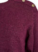 Strikket bluse med knappdetalj, M&oslash;rk Bordeaux, Packshot image number 2