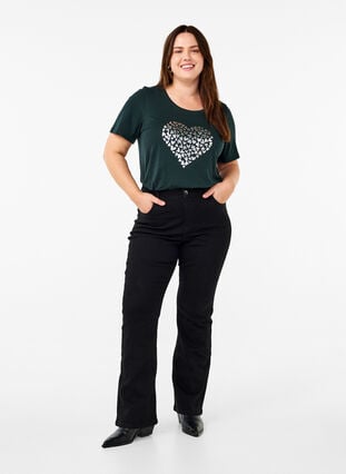 Zizzi FLASH - T-skjorte med motiv, Scarab Silver Hearts, Model image number 2