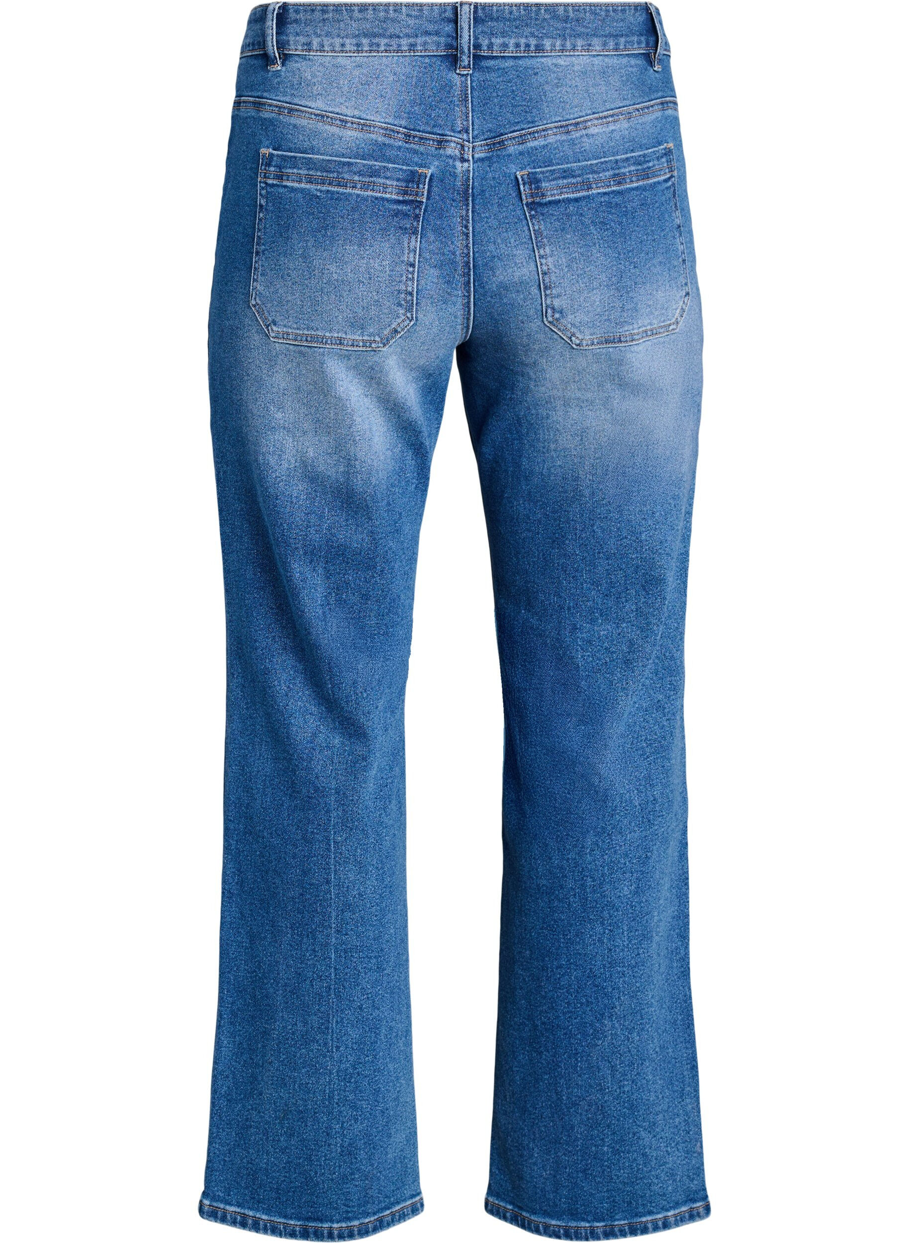 ZizziJeans med forlommer og rette ben, Bl&aring;, Packshot image number 1