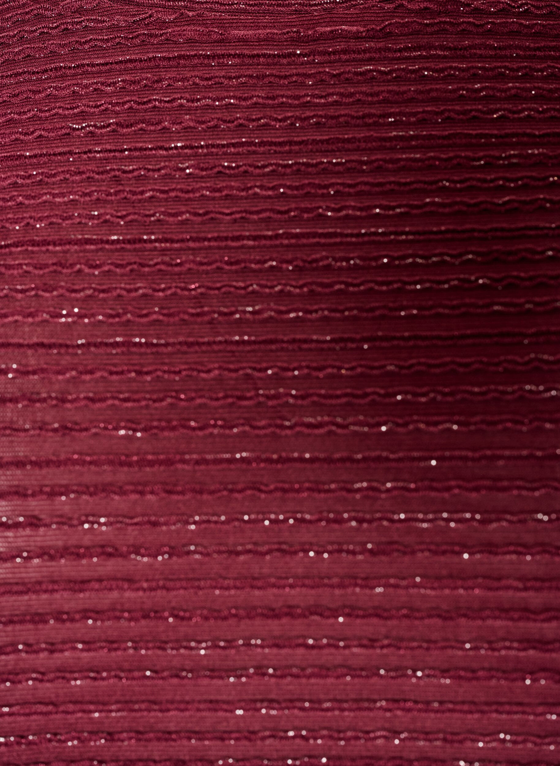 ZizziBluse med tekstur og glitter, R&oslash;d, Packshot image number 2