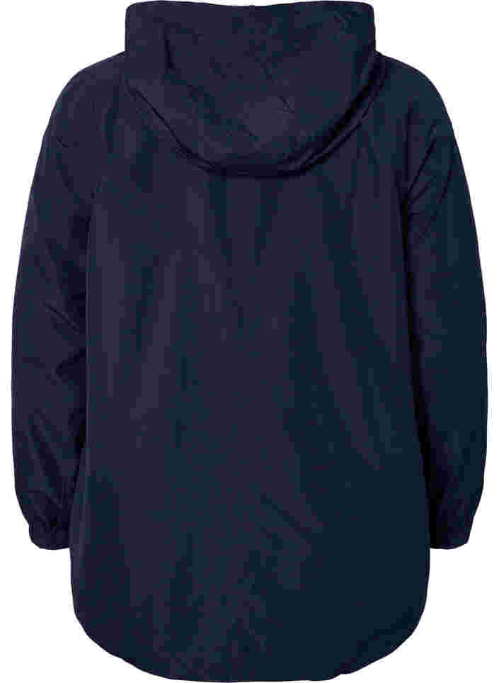Kort jakke med hette og justerbar bunn, Navy Blazer, Packshot image number 1