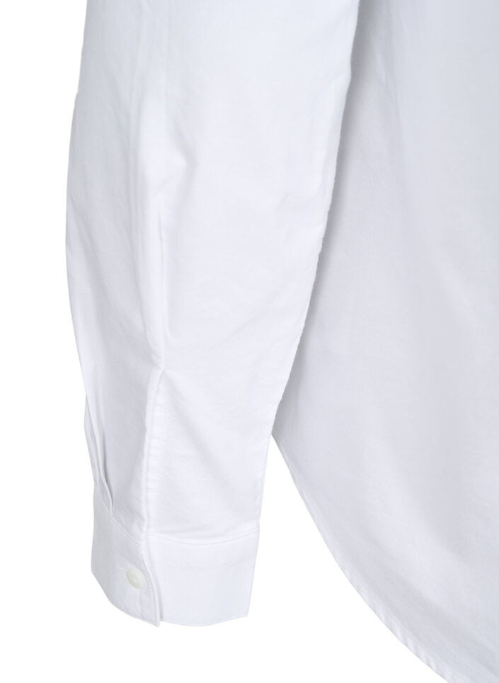 Langermet bomullsskjorte, Bright White, Packshot