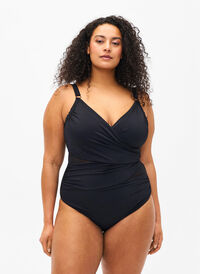 Badedrakt med wrap, Black, Model