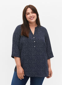 Bluse med 3/4-ermer og trykk, Dot, Model