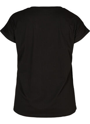 T-skjorte i bomullsmiks, Black, Packshot image number 1