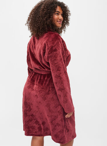 Morgenkåpe med glidelås og lommer, Rose, Model image number 1