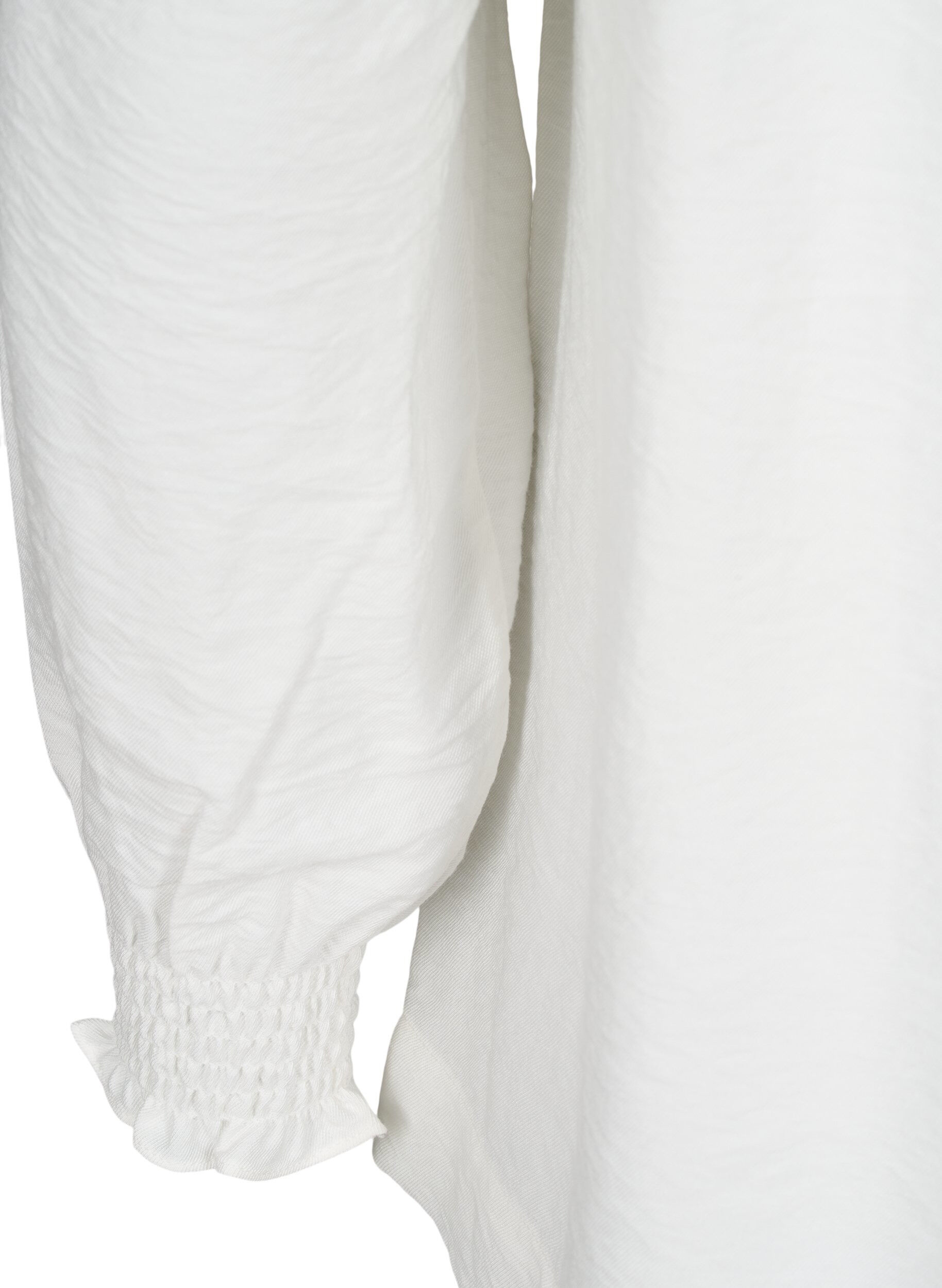 Zizzi Bluse med volangkrage, Vanilje, Packshot image number 3