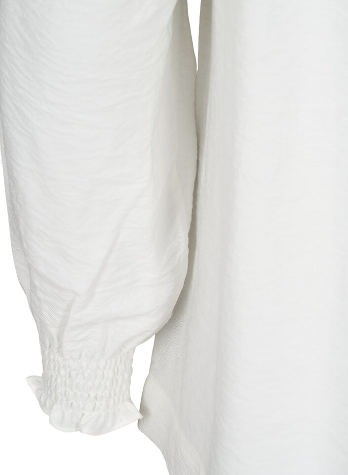 Bluse med volangkrage, Vanilje, Packshot image number 3