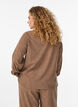 Langermet skjortebluse i cordfløyel, Brun, Model image number 2