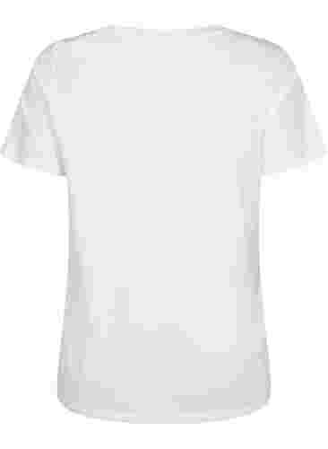 T-skjorte i bomull med broderi anglaise, Bright White, Packshot image number 1