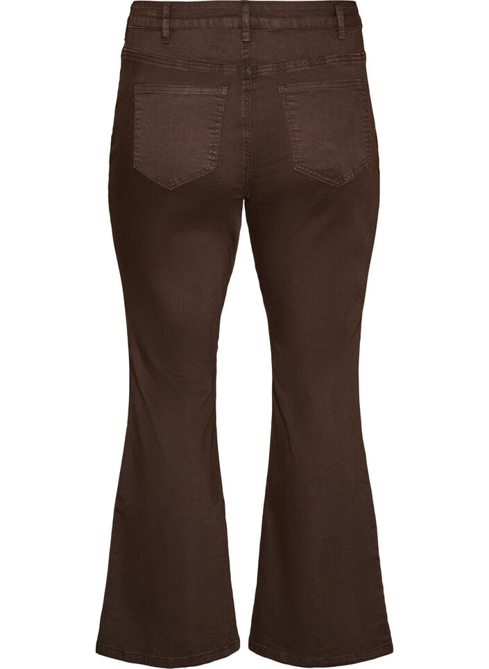 Ellen bootcut-jeans i farget denim, Brun, Packshot image number 1