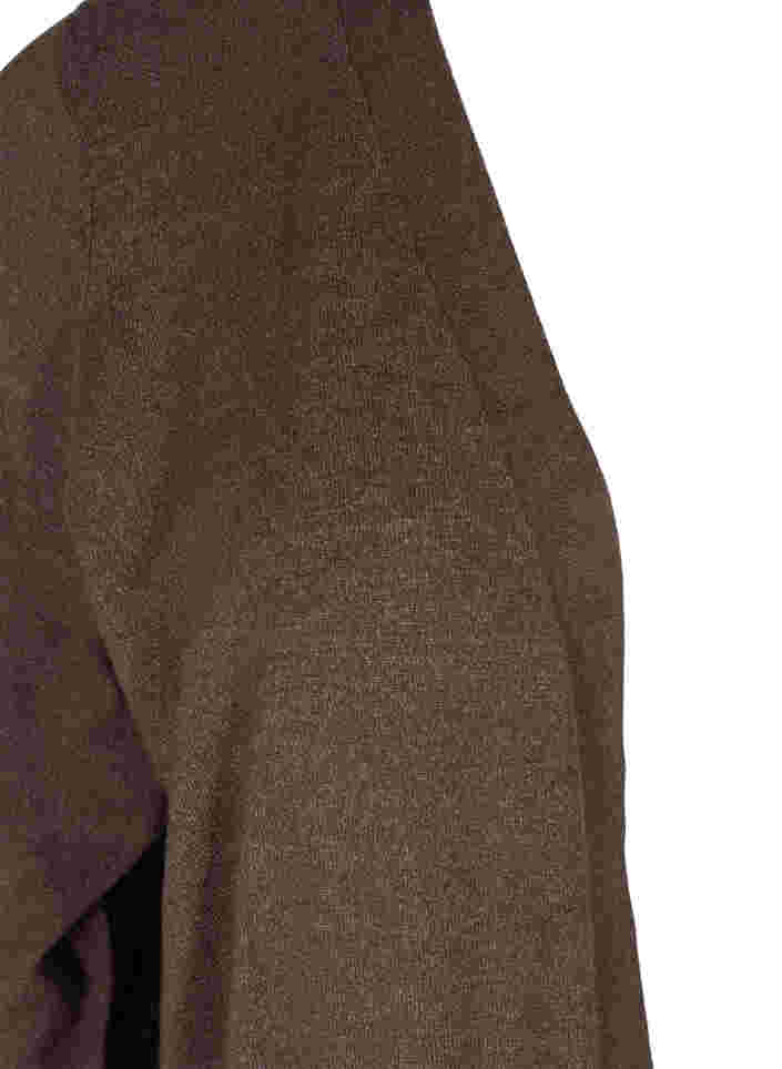 Strikket cardigan med splitter og en ribbet struktur, Coffee Bean Mel., Packshot image number 2