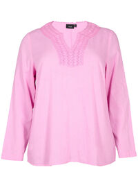 Bluse av bomull med heklede detaljer