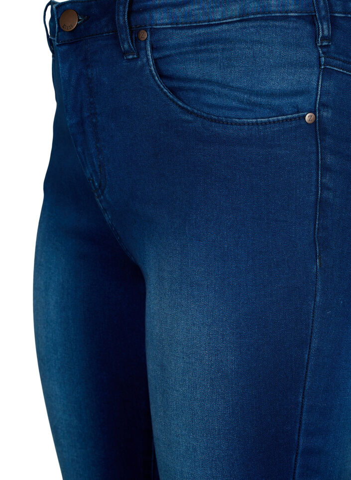 Supersmale Amy-jeans med h&oslash;y midje, Blue Denim, Packshot image number 2