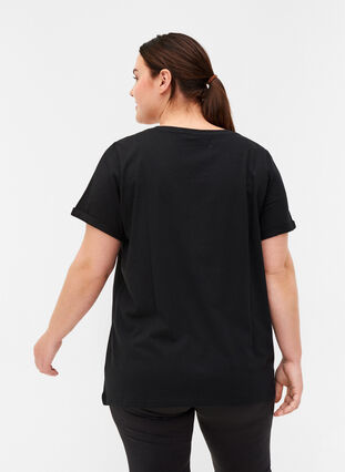T-skjorte til trening med trykk, Black Swearing, Model image number 1