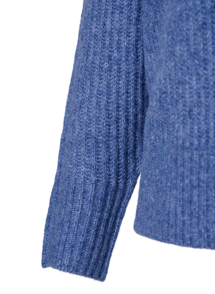 Melert genser med perleknapper, Coastal Fjord Mel., Packshot image number 3